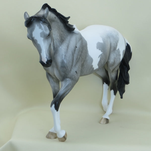 HOLD THE LINE - OOAK Blue Roan Pinto Thoroughbred by Sheryl Leisure 3/15