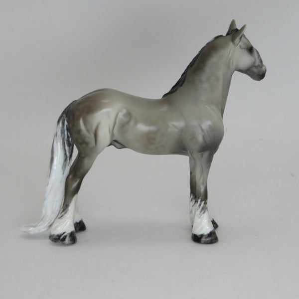 C & G (CHUCKLE AND GRIN) - OOAK Dapple Gray Chip Model Horse Drafter 2/15