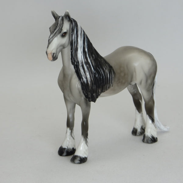 C & G (CHUCKLE AND GRIN) - OOAK Dapple Gray Chip Model Horse Drafter 2/15