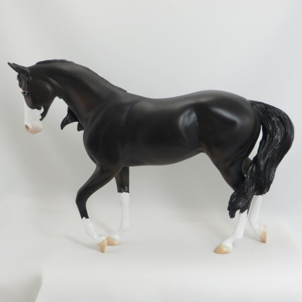 CLOVER - OOAK Black Thoroughbred Model Horse - 5/15