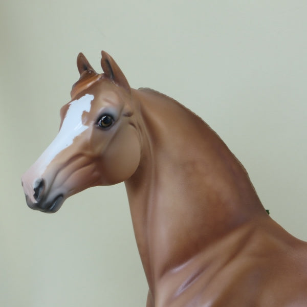 CALIFORNIA RAISIN - OOAK Dapple Chestnut Morgan Model Horse with Ribbons - 4/15