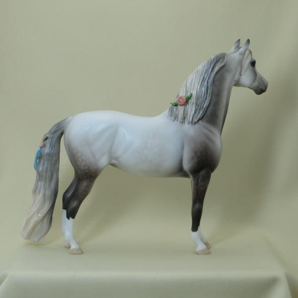 PUFKINS - OOAK Dapple Gray Morgan Model Horse with Ribbons - 4/15