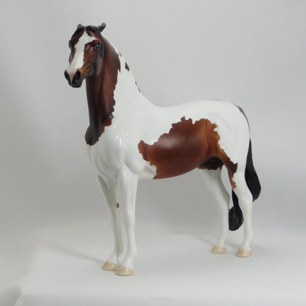 MIKA RACCOON - OOAK Dapple Bay Pinned Ear Pinto Morgan Model Horse - 5/15