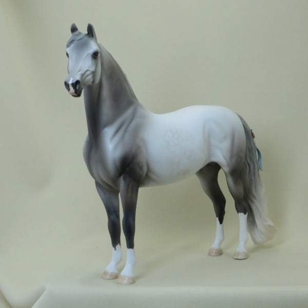 PUFKINS - OOAK Dapple Gray Morgan Model Horse with Ribbons - 4/15