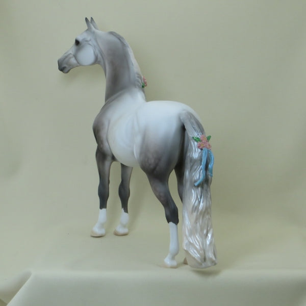 PUFKINS - OOAK Dapple Gray Morgan Model Horse with Ribbons - 4/15