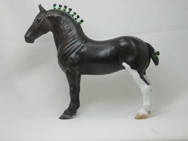 W.H. TAFT - OOAK Dapple Sunburnt Black Drafter w/ Green Bobs 2/15