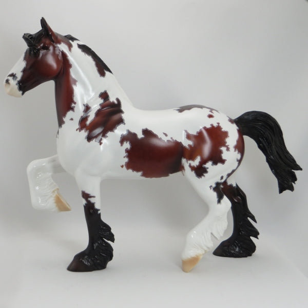 LUMBERJACK - OOAK Dapple Bay Mapped Pinto Trotting Draft Horse 5/15