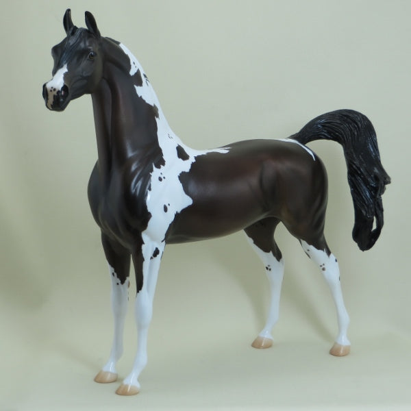 ST. MORITZ - OOAK Dark Bay Pinto Arabian Mare Model Horse - 4/15