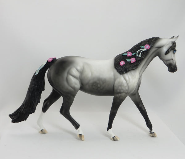 NATURE'S WONDER - OOAK Dapple Gray Pony with Pink Flowers - 5/15