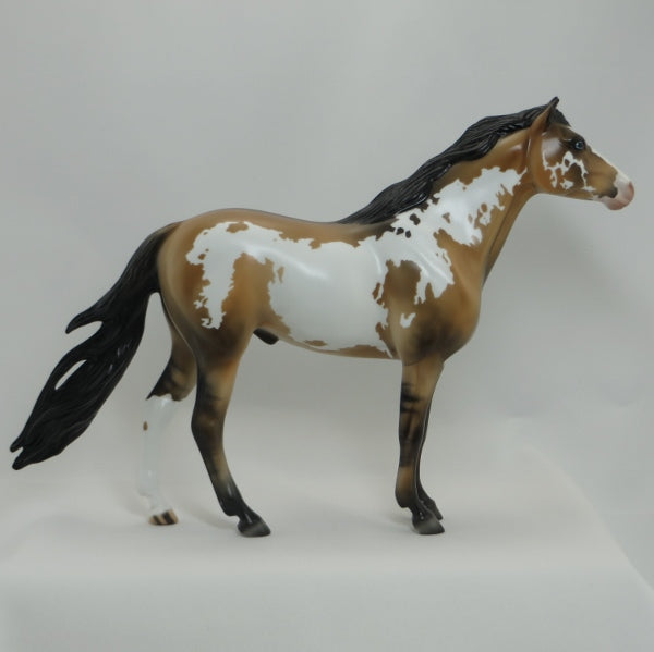CHEIF SHIPSHEWANA - Buckskin Dun Paint Spanish Mustang Model Horse - LE3 - 4/15