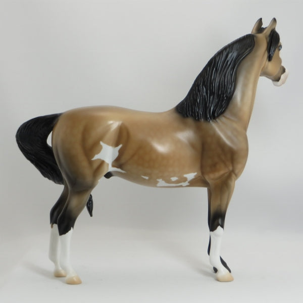 MAHKAH EARTH - Dapple Buckskin Pinto Morgan Model Horse - LE2 - 5/15