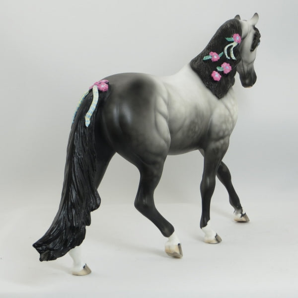 NATURE'S WONDER - OOAK Dapple Gray Pony with Pink Flowers - 5/15
