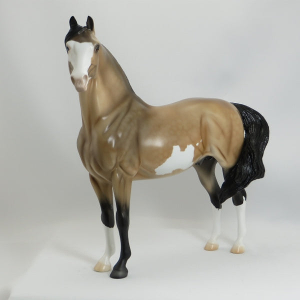 MAHKAH EARTH - Dapple Buckskin Pinto Morgan Model Horse - LE2 - 5/15