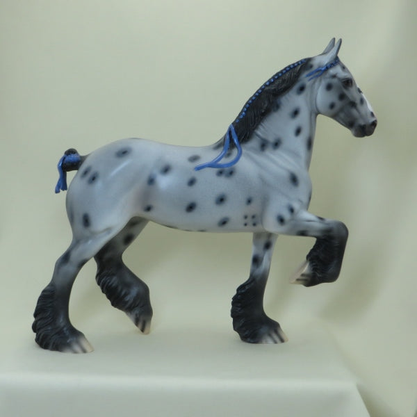 TRIX-IE - OOAK Appaloosa Draft Model Horse with Ribbons - 4/15