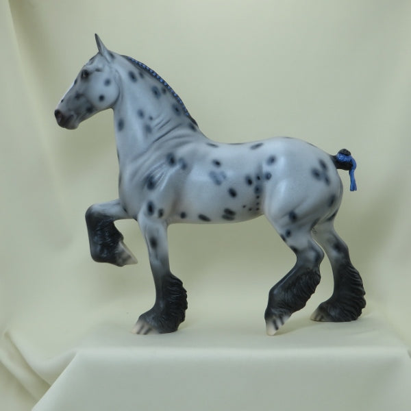 TRIX-IE - OOAK Appaloosa Draft Model Horse with Ribbons - 4/15