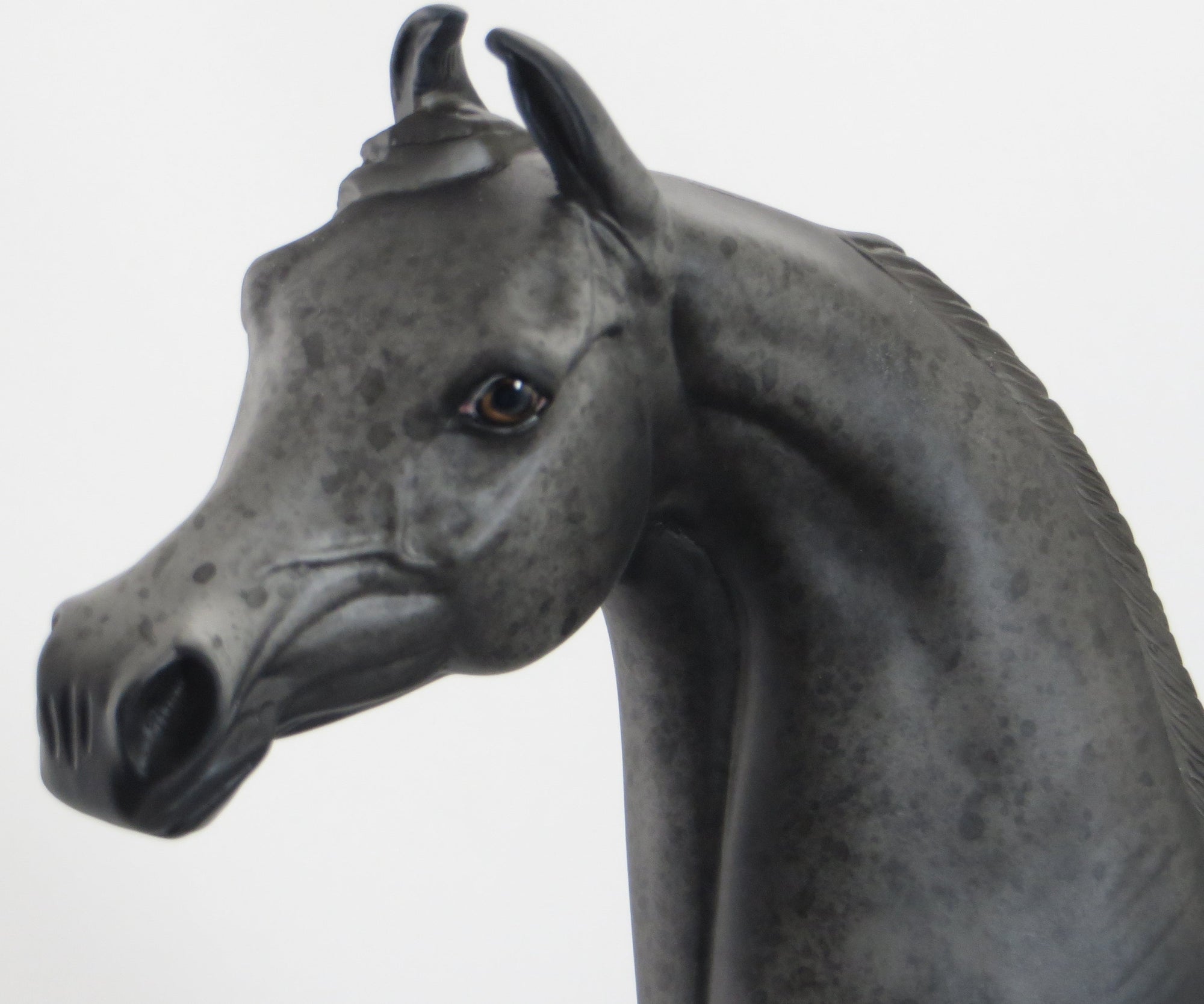 THROTHGARD - OOAK Grey Speckled Deco Arabian Model Horse - 5/15