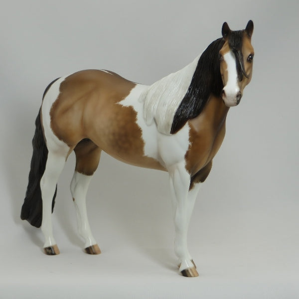 TOPEKA - OOAK Dapple Buckskin Tobiano Paint with Etching 4/15