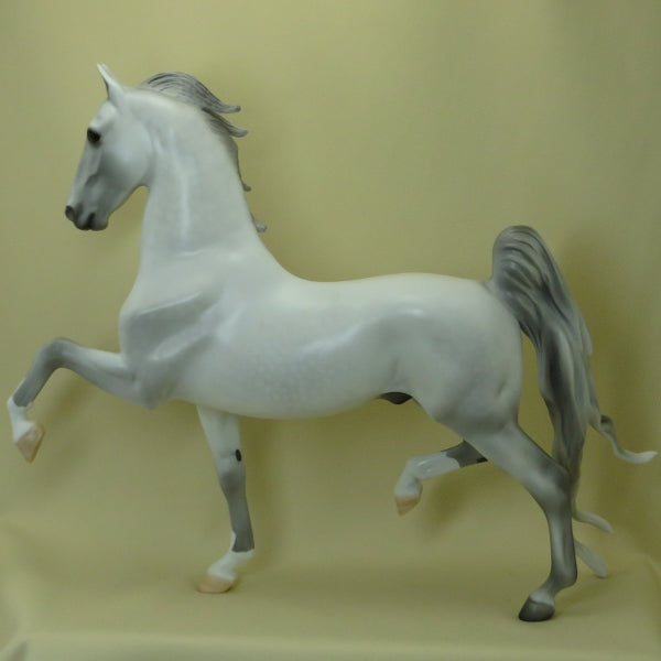 RISING MOON - Light Dapple Gray Saddlebred Model Horse - LE5 - 3/15