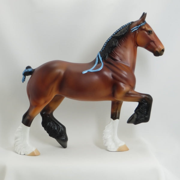 GERMANIA - Bay Trotting Draft Horse w/ Blue Ribbons LE5 5/15