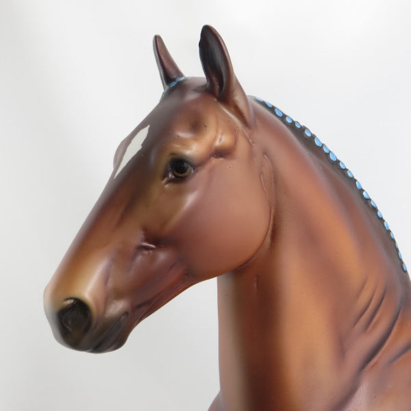 GERMANIA - Bay Trotting Draft Horse w/ Blue Ribbons LE5 5/15