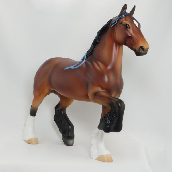 GERMANIA - Bay Trotting Draft Horse w/ Blue Ribbons LE5 5/15