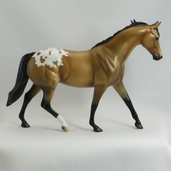 MAMA'S GOLDEN BOY - OOAK Golden Bay Appaloosa Model Horse - 5/15