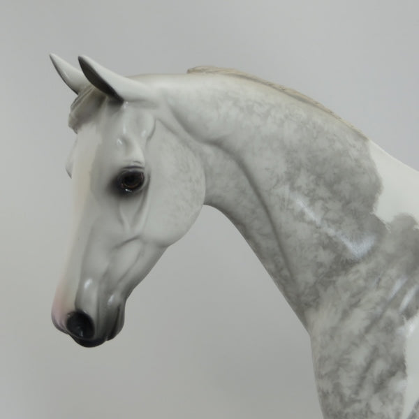 PATRICIAN - OOAK Dapple Gray Pinto Pony with Flowers by Sheryl Leisure - 5/15