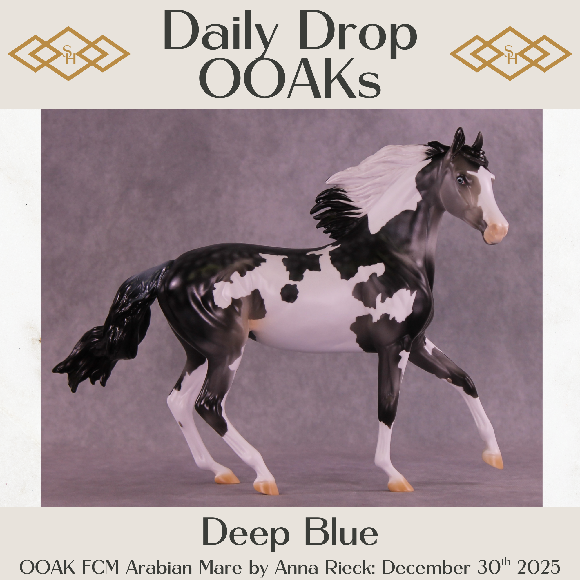 Deep Blue OOAK FCM Arabian Mare by Anna Rieck DDOOAKs25