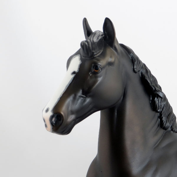 IF MAMA'S NOT HAPPY - OOAK Black Trotting Draft Model Horse - 5/15