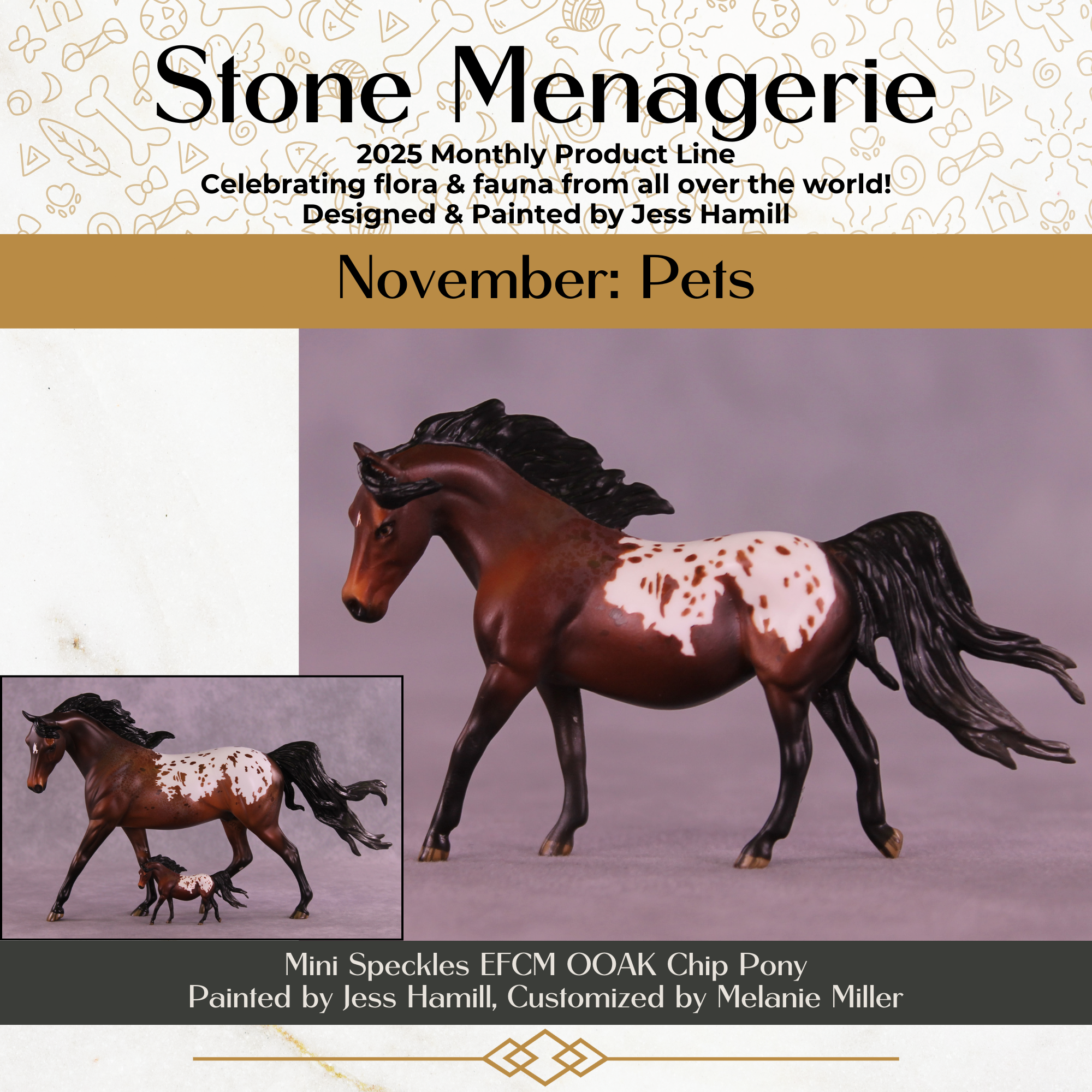 Mini Speckles OOAK EFCM Chip Pony by Jess Hamill & Melanie Miller SCD26