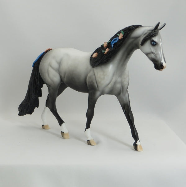 NATURE'S WONDER - OOAK Pony Dapple Gray with Peach Flowers - 5/15