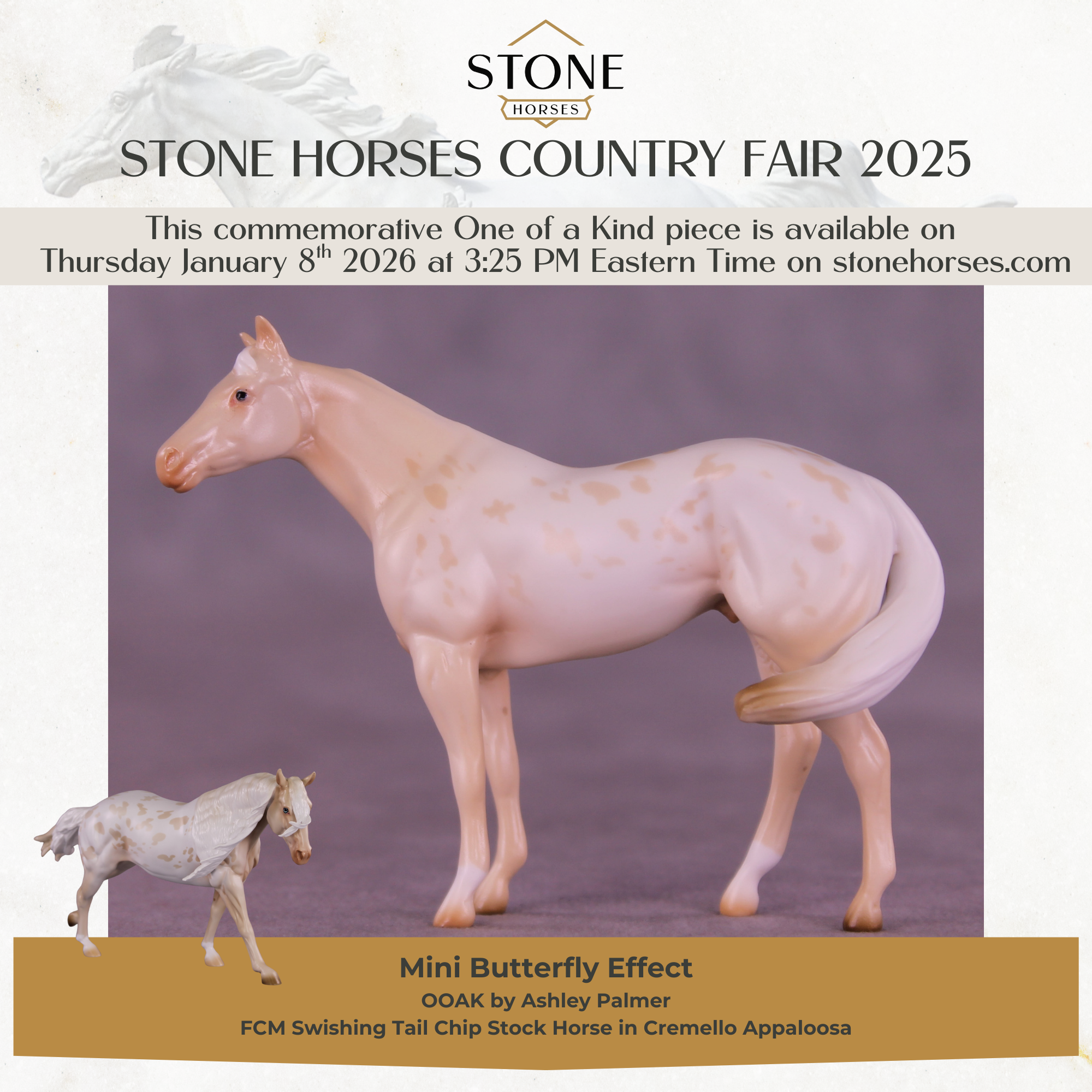 Mini Butterfly Effect OOAK FCM Chip Stock Horse by Ashley Palmer & The Stone Horses Team SCD26