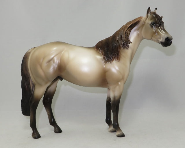RUM SWIZZLE - Dun Stock Horse Sculpture by Sheila Bishop