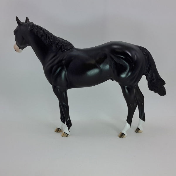 BLACK AS NIGHT - OOAK Black Stock Horse 1/15