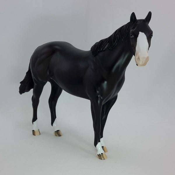 BLACK AS NIGHT - OOAK Black Stock Horse 1/15