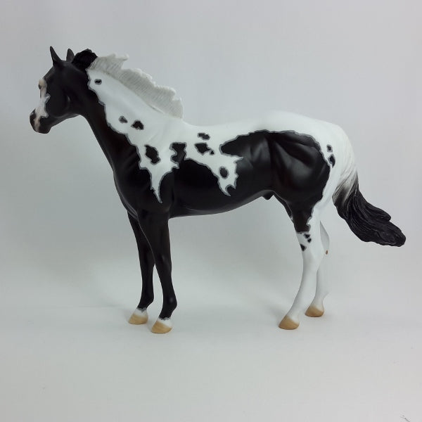 IF I WERE A GIRL - OOAK Black Tobiano/Overo Stock Horse 1/15