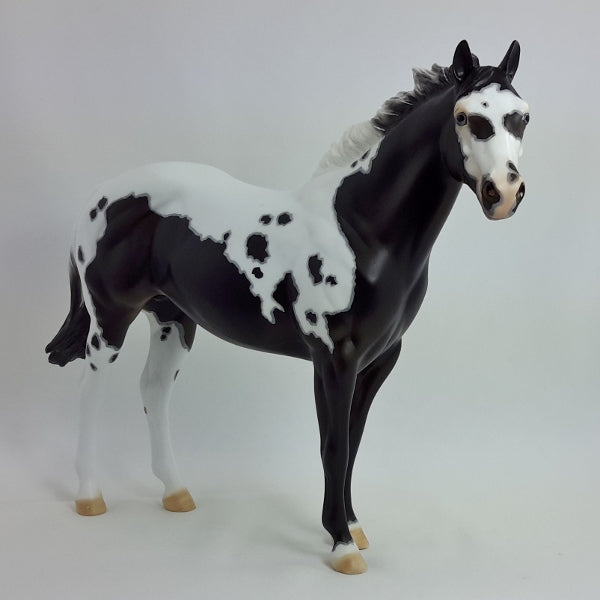IF I WERE A GIRL - OOAK Black Tobiano/Overo Stock Horse 1/15