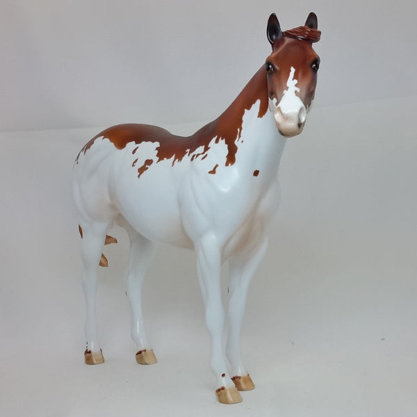 ADORING HEART - OOAK Chestnut Splash Paint Stock Horse 2/15