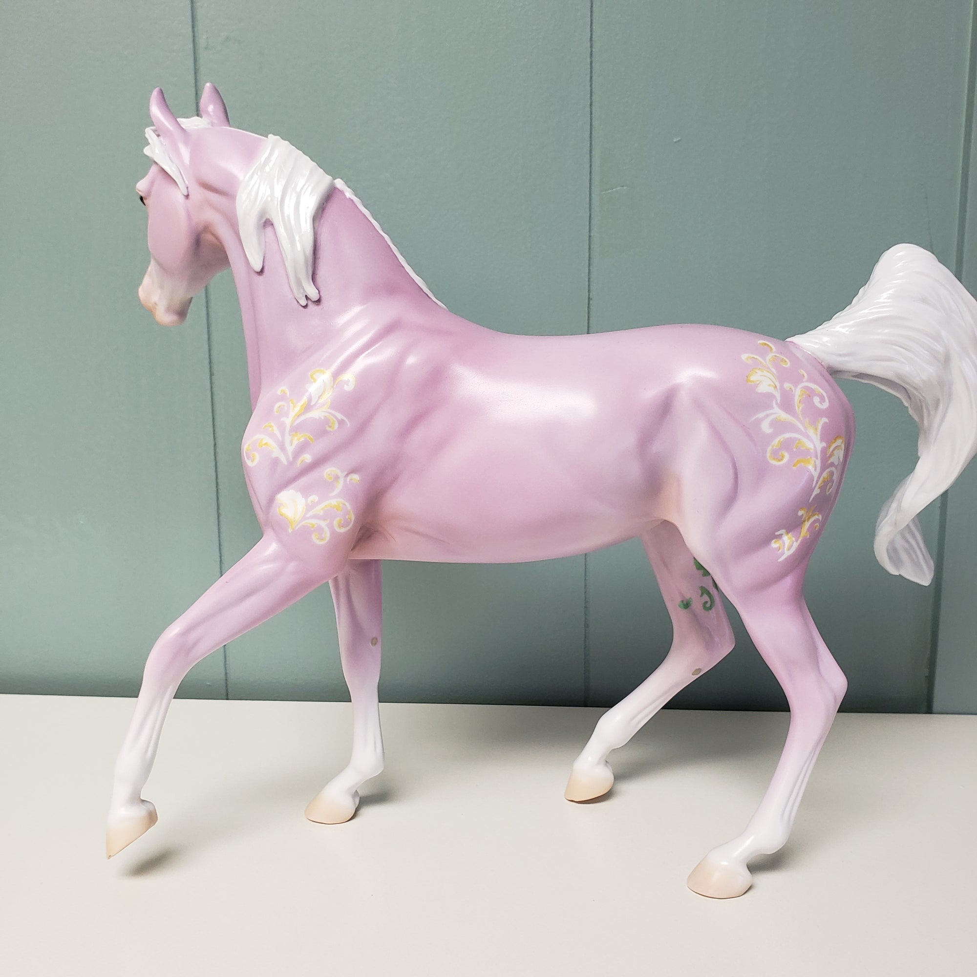 Opulence OOAK Pastel Purple W/ Scroll & Peacock Design Deco Arabian Mare By Jess Hamill Val24