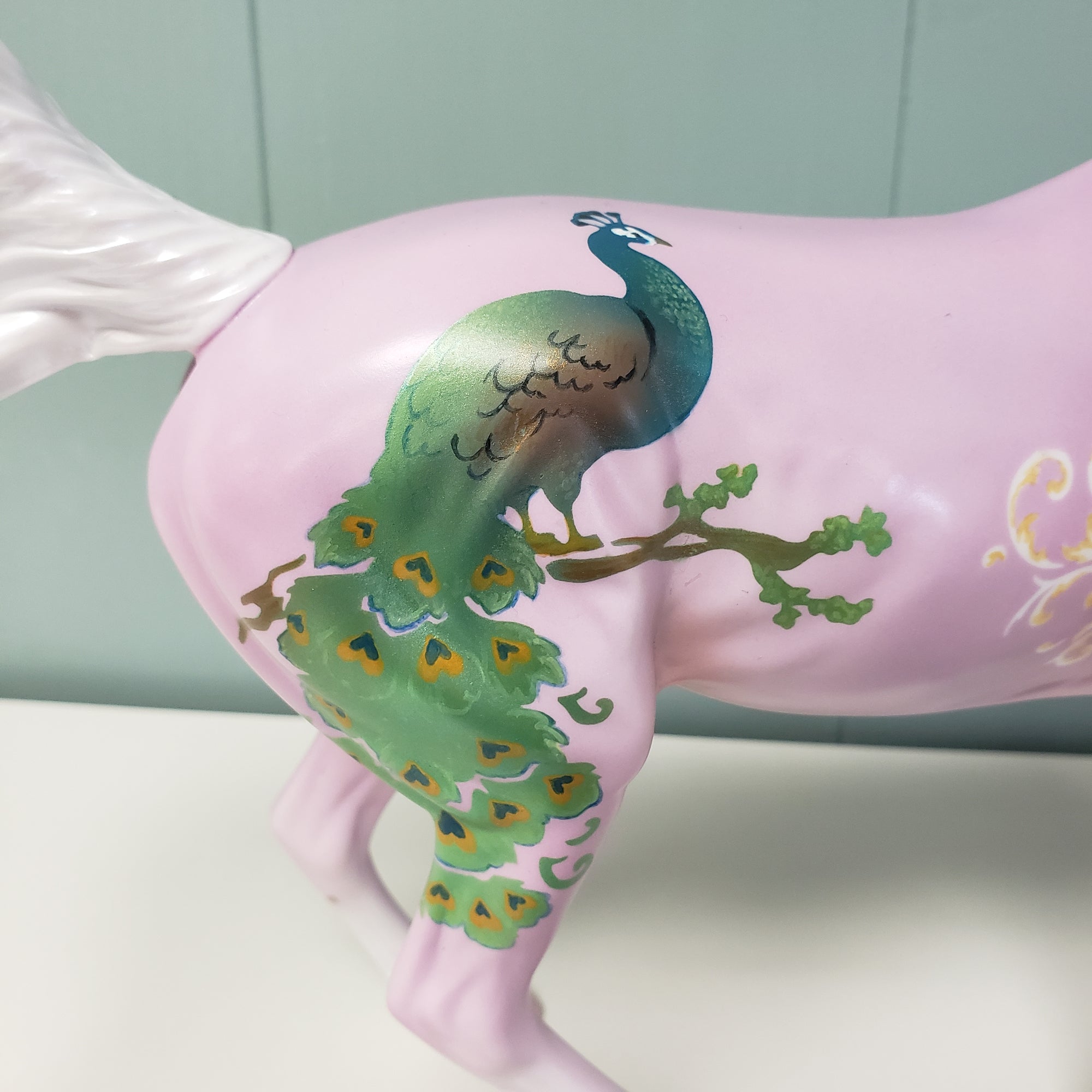 Opulence OOAK Pastel Purple W/ Scroll & Peacock Design Deco Arabian Mare By Jess Hamill Val24