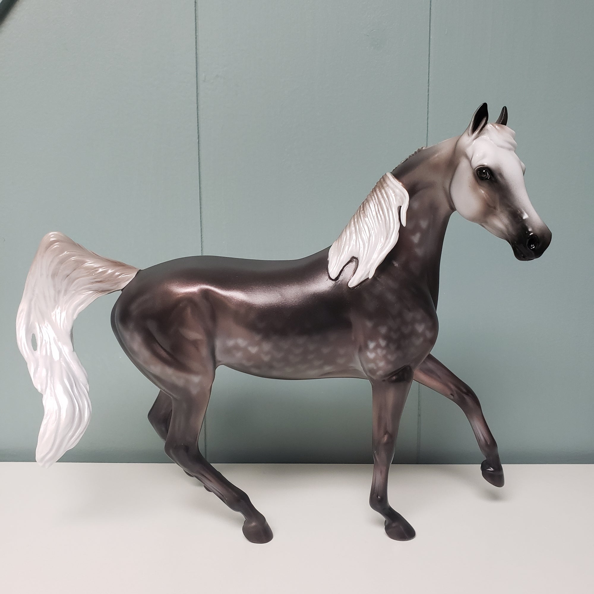 Heart Song OOAK Heart Dappled Rose Gold Bay Deco Arabian Mare By Angela Marleau Val24