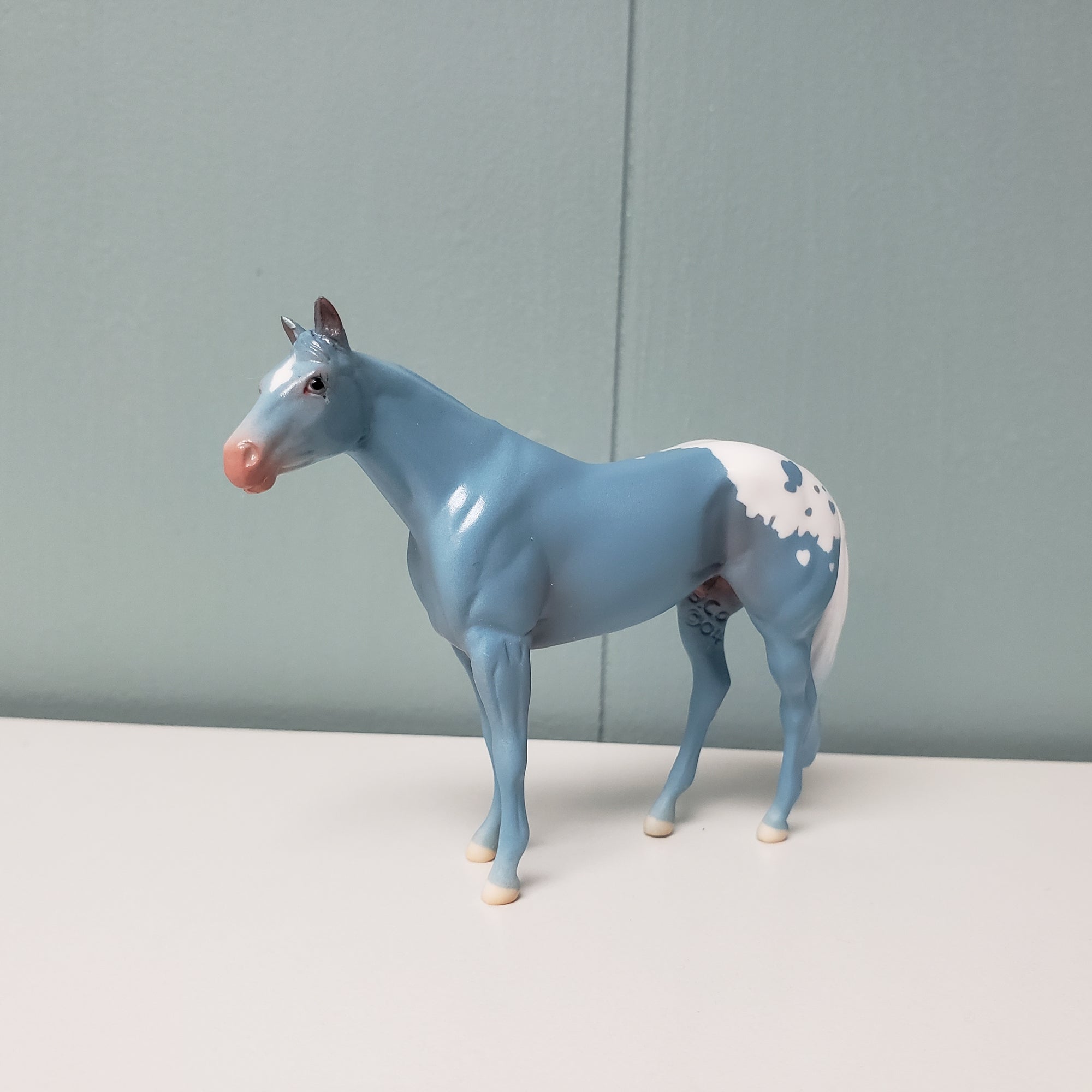 Love Buns OOAK Deco Wedgewood Heart Appaloosa Stock Chip By Angela Marleau Val24