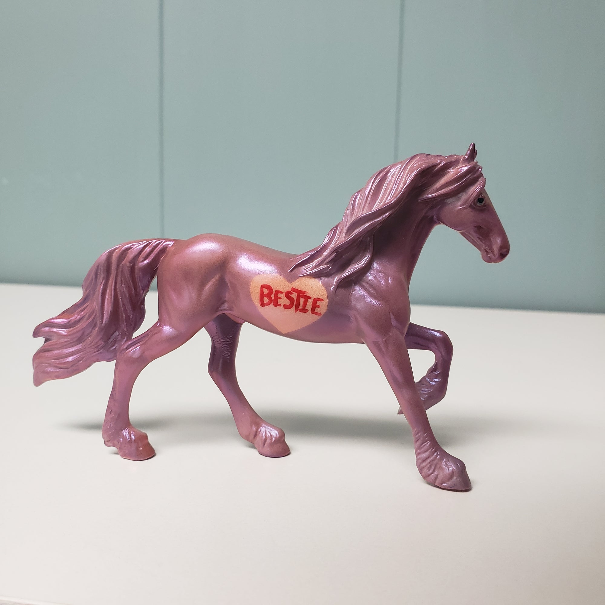 Bestie OOAK Lavender Color Shift Sweetheart "BESTIE" Deco Friesian Chip By Ashley Palmer Val24