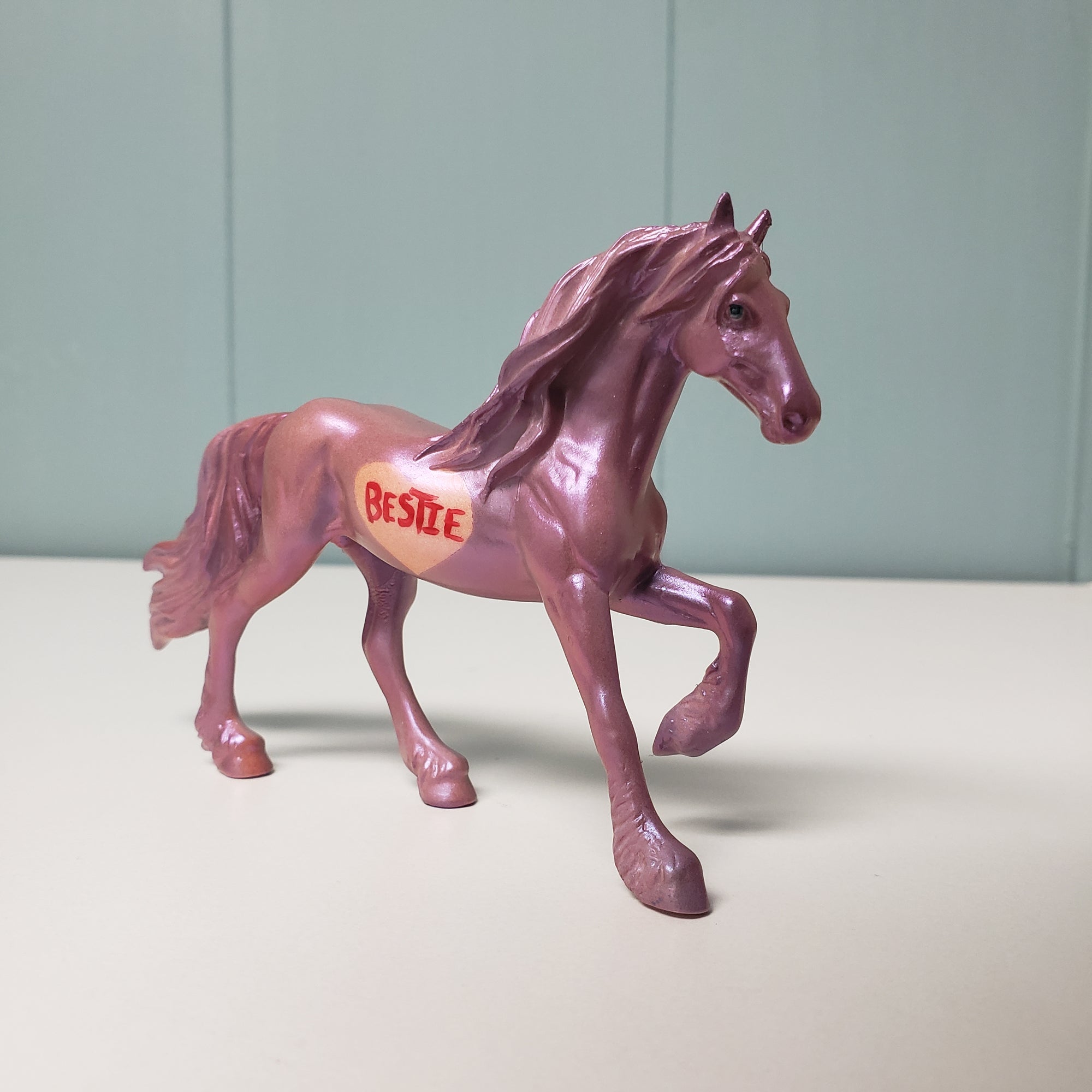 Bestie OOAK Lavender Color Shift Sweetheart "BESTIE" Deco Friesian Chip By Ashley Palmer Val24