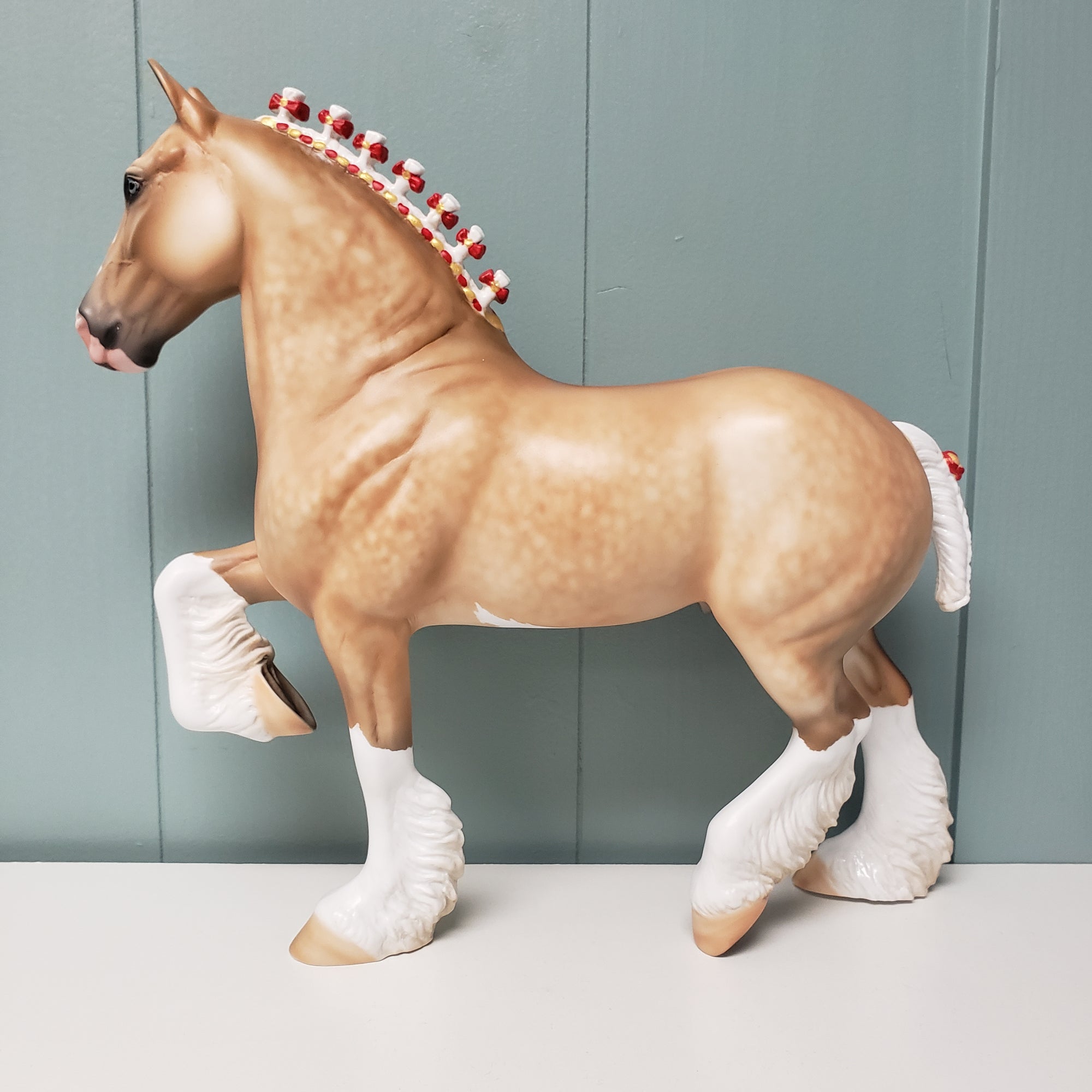 Guy On The Chiefs LE-5 Custom Dappled Palomino Trotting Drafter By Julie Keim Val24