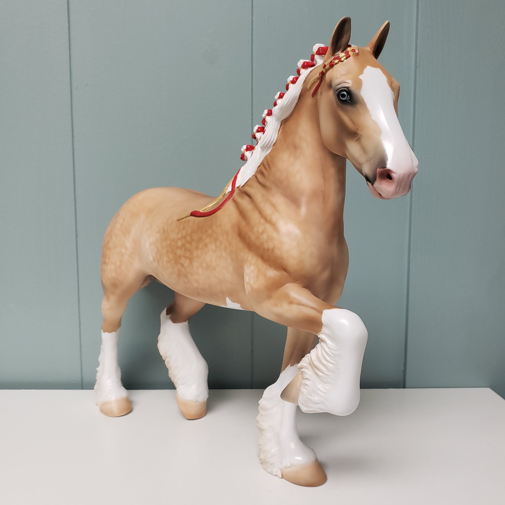 Guy On The Chiefs LE-5 Custom Dappled Palomino Trotting Drafter By Julie Keim Val24