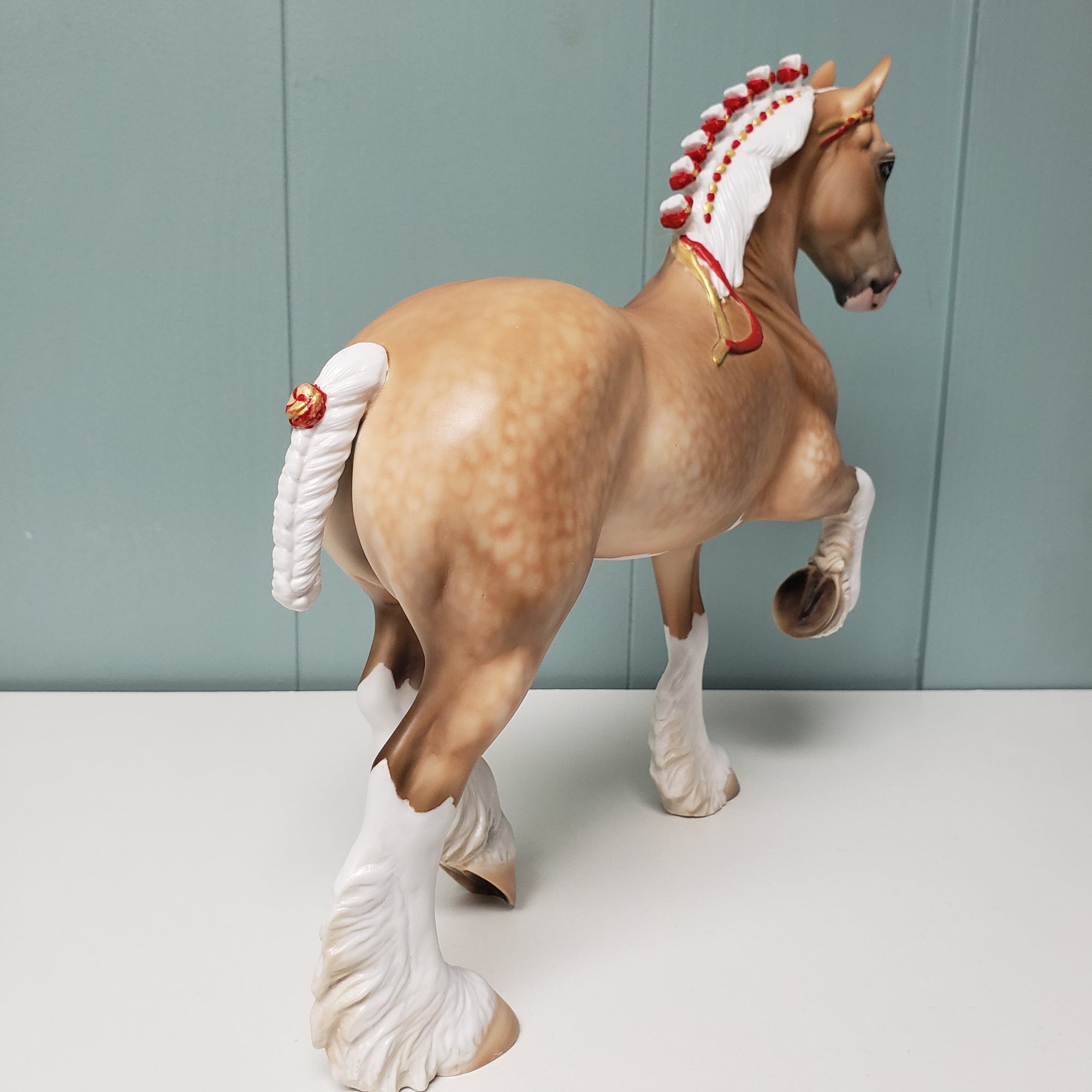 Guy On The Chiefs LE-5 Custom Dappled Palomino Trotting Drafter By Julie Keim Val24