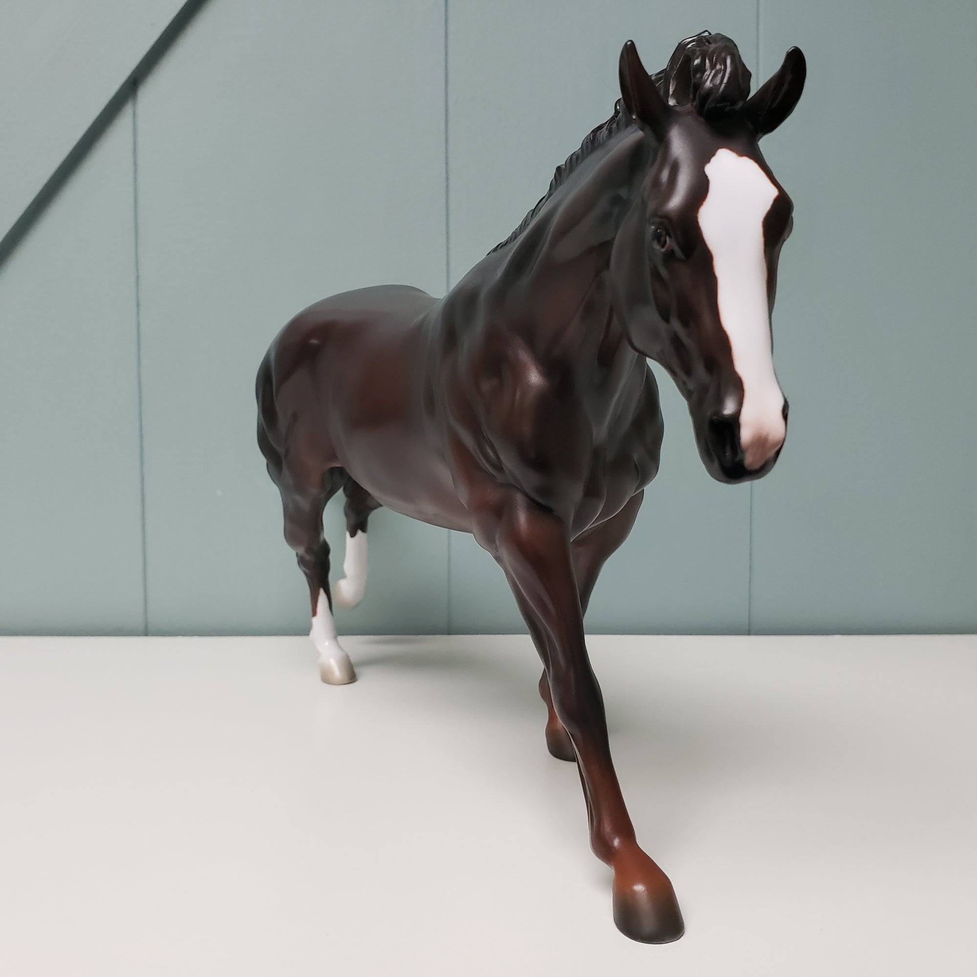 Red Hot Color - LE-20 SHCF Guest Horse Portrait Run - Dark Chestnut Running Stock Horse By Jess Hamill- SHCF24