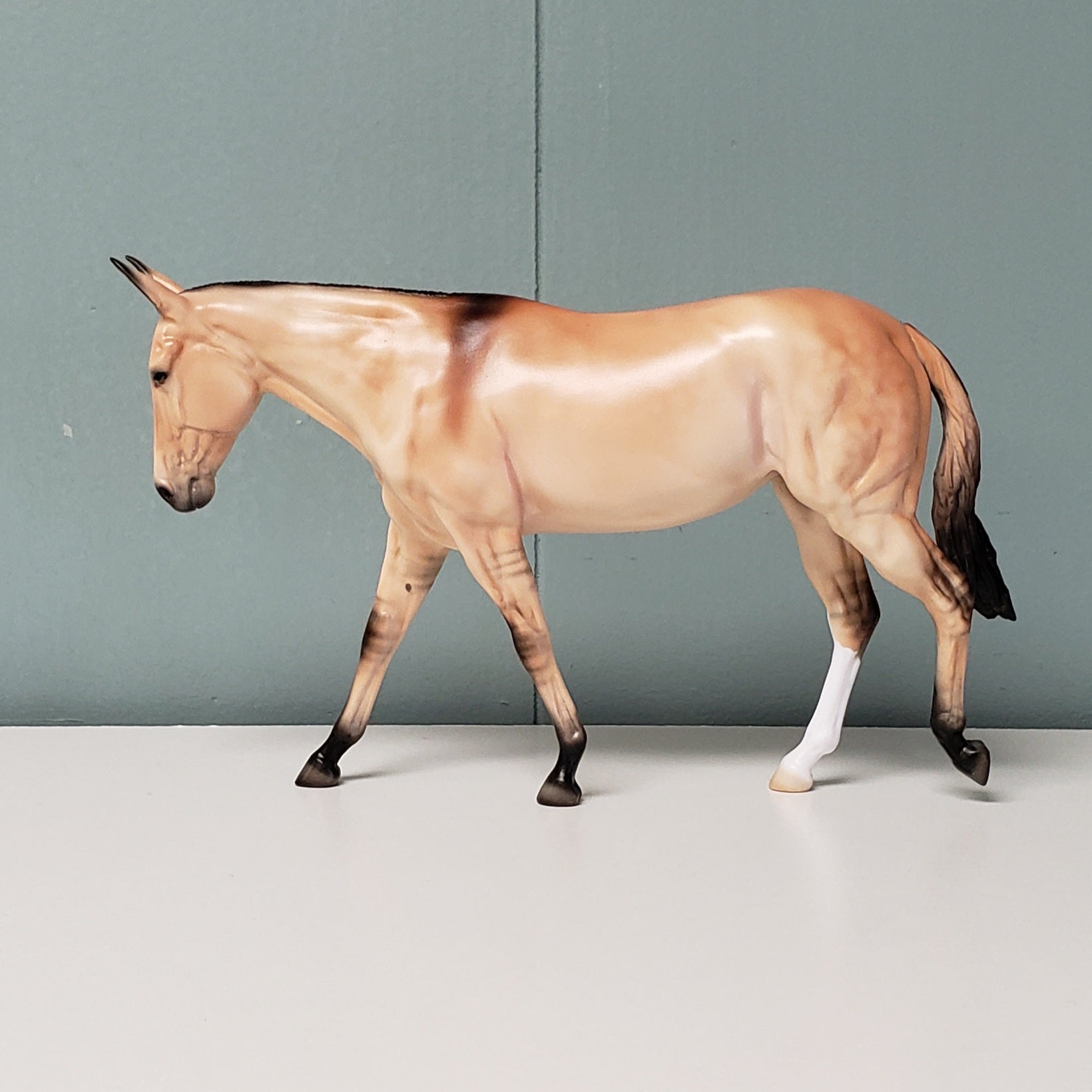 Muse - PRE ORDER LE Run - Equilocity 2024 Art of the Horse Friday Night Dinner Model ~ Available to Attendees Only - Dappled Bay Dun Pebble Mule By Ellen Robbins EQ24