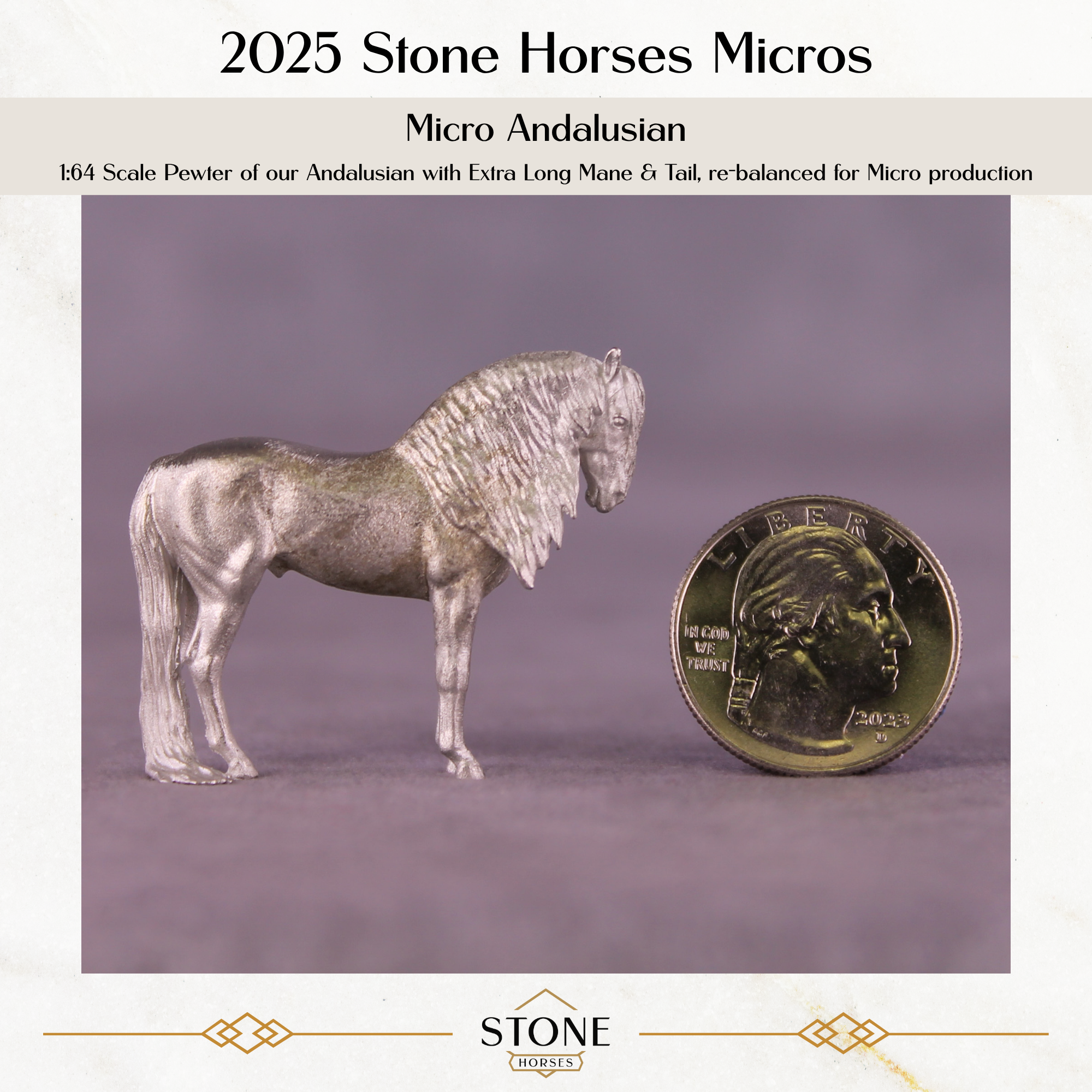 NEW 2025 Micro Pewter Andalusian 1:64 Scale